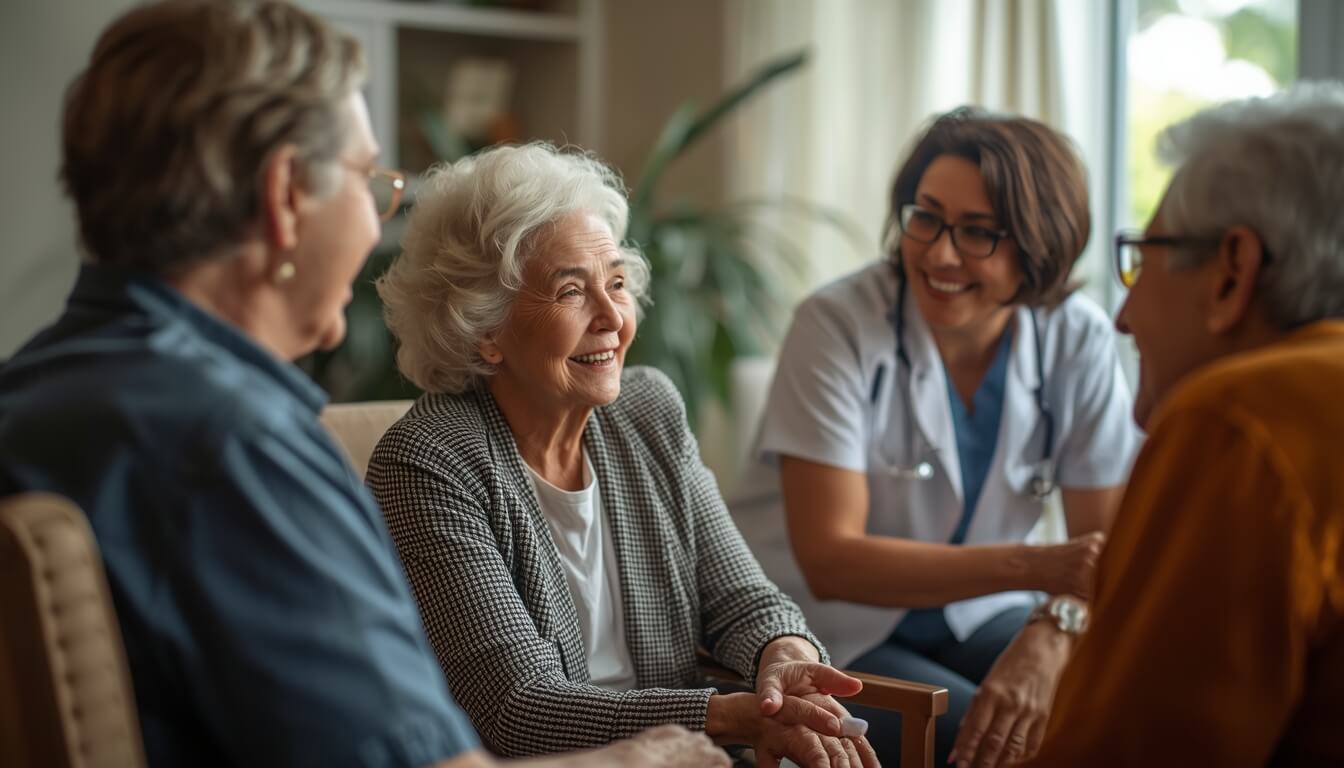 adultos mayores en un ancianato